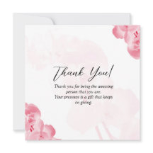 Elegant Floral Red Thank You