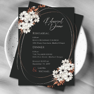 Elegant Floral Rehearsal Dinner Invitation