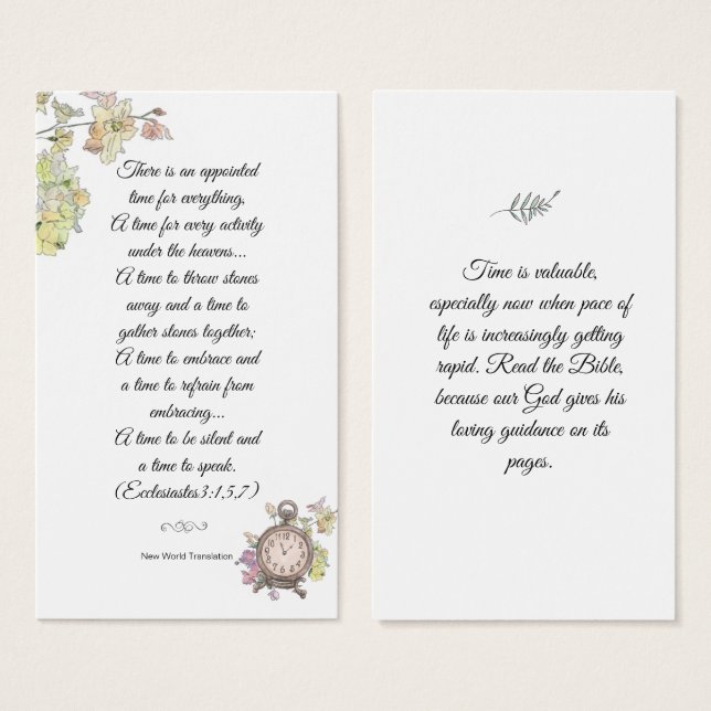  Elegant Floral Religious Bible Wisdom Bookmark (Front & Back)