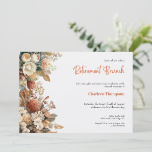 Elegant Floral Retirement Brunch Invitation