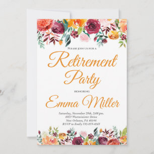Elegant Floral Retirement Party Invitation