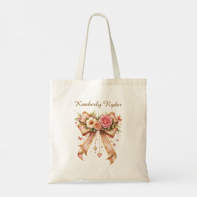 Elegant Floral Ribbon Gift Bag – Romantic Luxury  (Back)