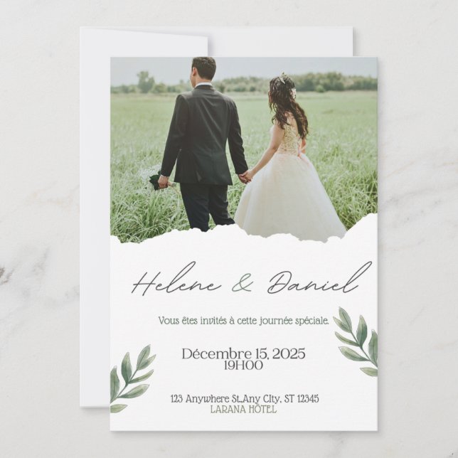 Elegant Floral Romance Wedding Invitation (Front)