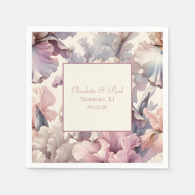 Elegant Floral Romantic Classic Blush Wedding  Napkins (Front)