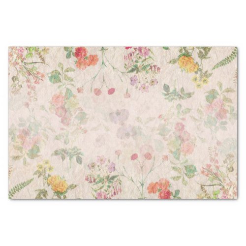 Elegant Floral Romantic Pink Wedding Wild Flower Tissue Paper
