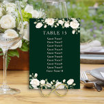 Elegant Floral Rose Dark Green Table Seating Chart