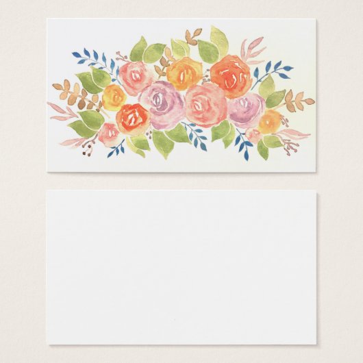 Elegant Floral Rose Pattern Template Watercolor (Front & Back)