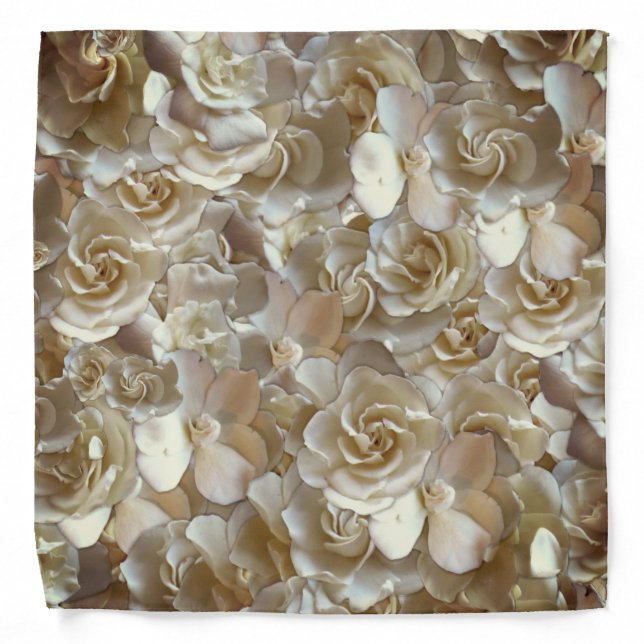Elegant Floral Rose Petal Pattern  Bandana (Front)
