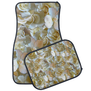 Elegant Floral Rose Petal Pattern Car Floor Mat
