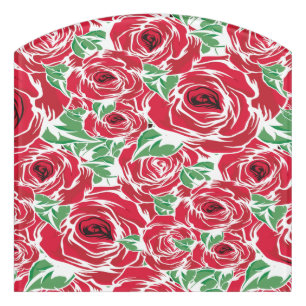 Elegant Floral Rose Petal Pattern  Door Sign