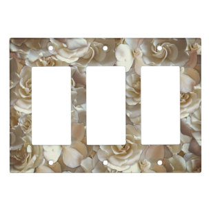Elegant Floral Rose Petal Pattern Light Switch Cover