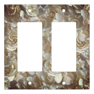 Elegant Floral Rose Petal Pattern Light Switch Cover
