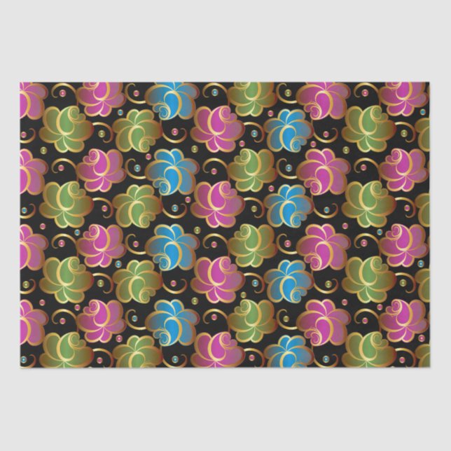 Elegant floral rose tissue paper (Front)