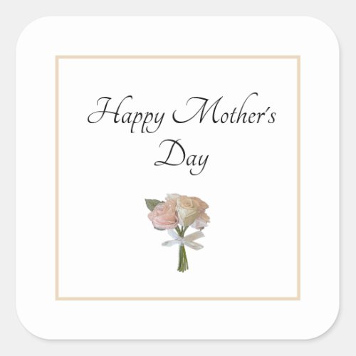 Elegant Floral Roses Botanical Mothers Day   Square Sticker