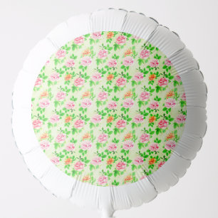 Elegant Floral Roses Green Leaves Pattern-23675 Balloon