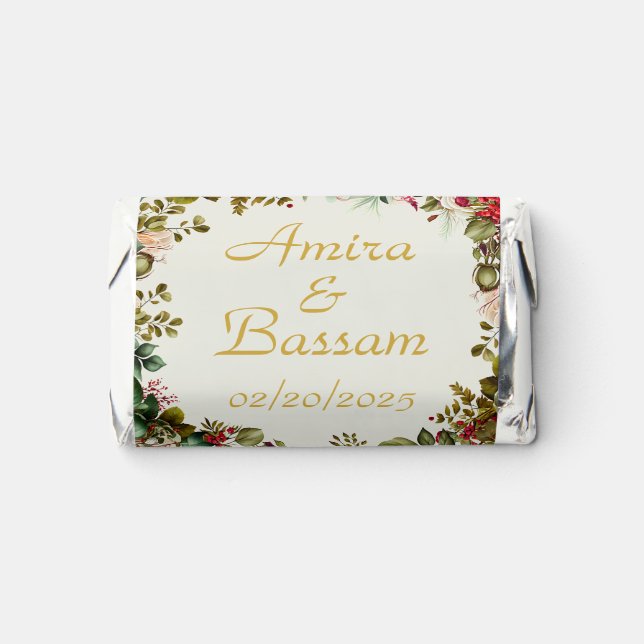 Elegant Floral Roses Islamic Wedding  Hershey's Miniatures (Front)