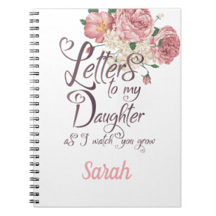 Elegant Floral roses Letters chic design Notebook