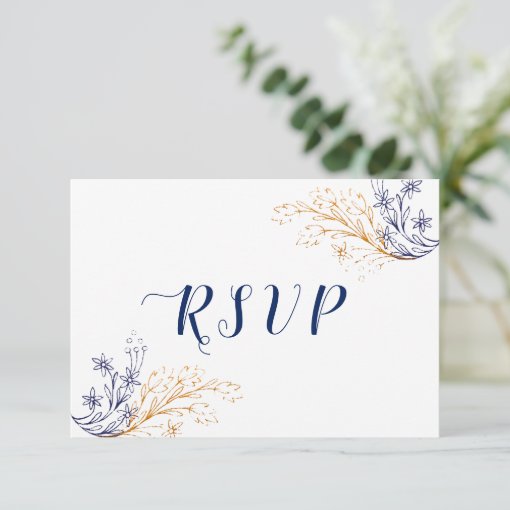 Royal Blue And Purple Wedding RSVP Postcard | Zazzle - View #8