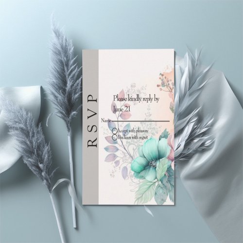 Elegant floral  RSVP card