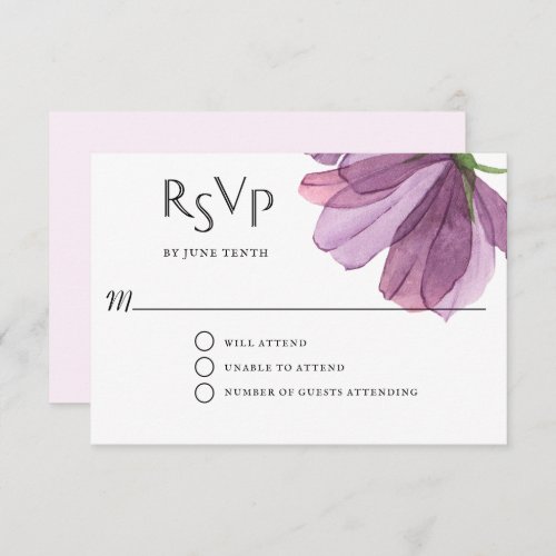 Elegant Floral RSVP Wedding Response Card
