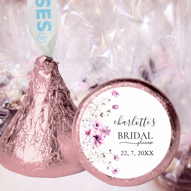 Elegant Floral Ruby Rose Bridal Shower ® Hershey®'s Kisses® (Creator Uploaded)