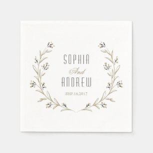 Elegant floral rustic country wedding monogram paper napkins