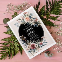 Elegant Floral Rustic Wedding Invitation Design