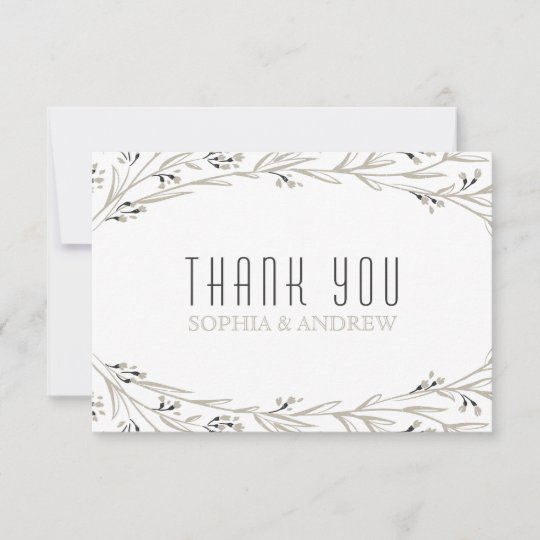 Elegant Floral Rustic Wedding Thank You Card Zazzle Com