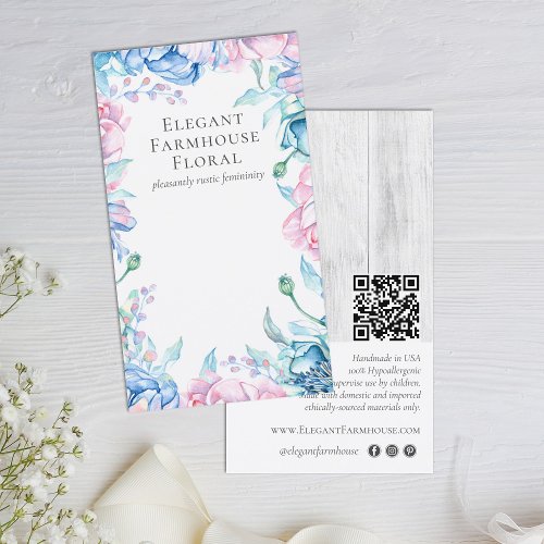 Elegant Floral Rustic Wood Earring Jewelry Display Business Card