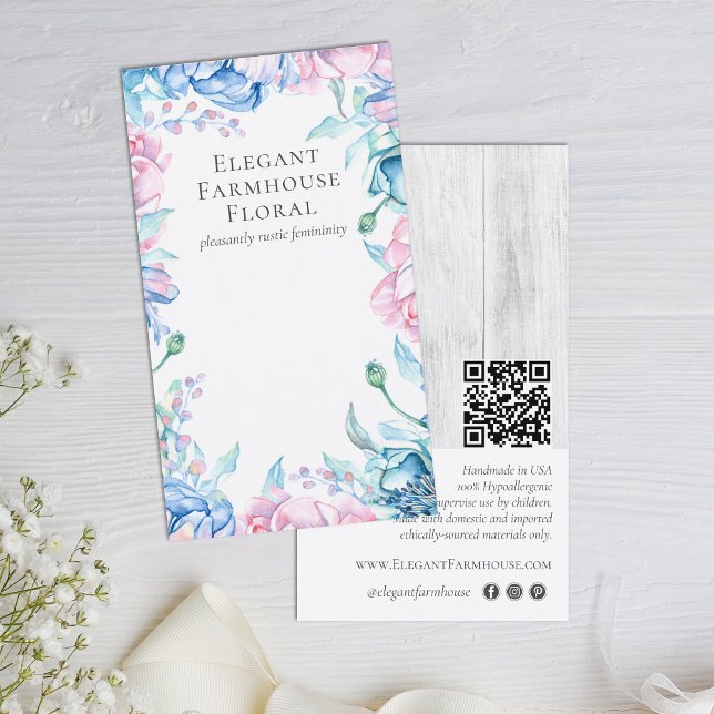 Elegant Floral Rustic Wood Earring Jewelry Display Business Card (Creator Uploaded)