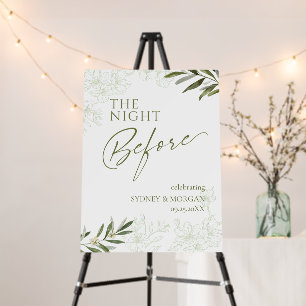 Elegant Floral Sage Green Rehearsal Dinner Foam Board