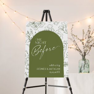 Elegant Floral Sage Green Rehearsal Dinner Foam Board