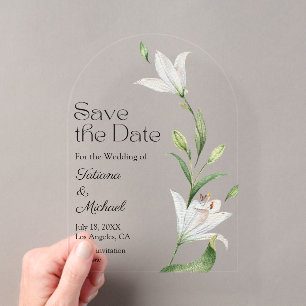 elegant floral sage green save the date arch