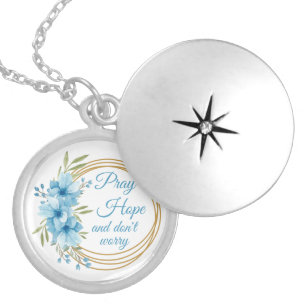 Elegant Floral Saint Padre Pio Quote Christian Locket Necklace