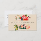Elegant Floral Salon Scissors Logo Appointment Business Card (Front/Back)