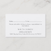 Elegant Floral Salon Scissors Logo Appointment Business Card (Back)
