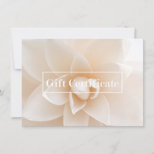 Elegant Floral Salon Spa Yoga Gift Certificate