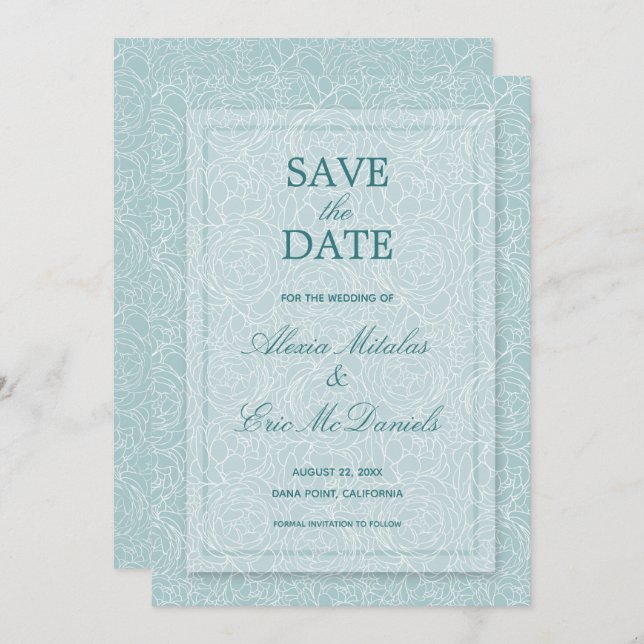 Elegant Floral Save The Date (Front/Back)