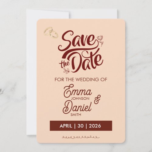 Elegant Floral Save the Date Card