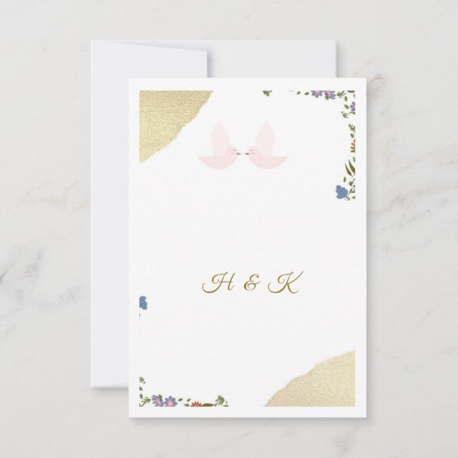 Elegant Floral Save The Date Card (Back)