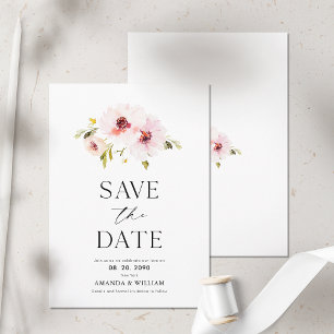 Elegant Floral Save The Date Card
