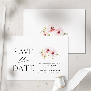 Elegant Floral Save The Date Card