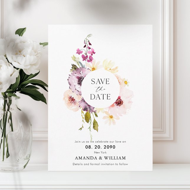 Elegant Floral Save The Date Card (Creator Uploaded)