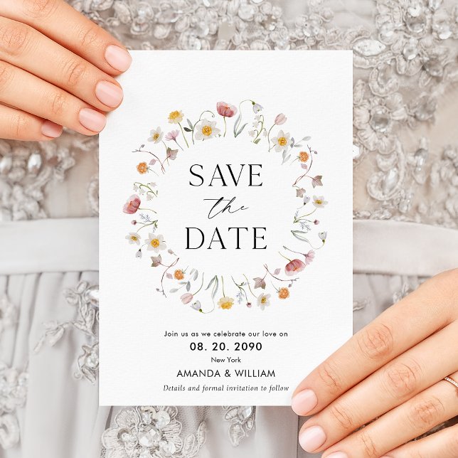 Elegant Floral Save The Date Card (Creator Uploaded)
