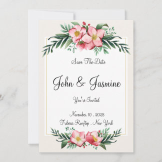 Elegant Floral  Save The Date  Invitation
