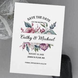 Elegant Floral Save The Date QR Code Wedding