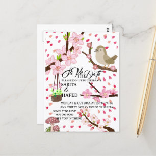 Elegant floral save the date template, wildflower postcard