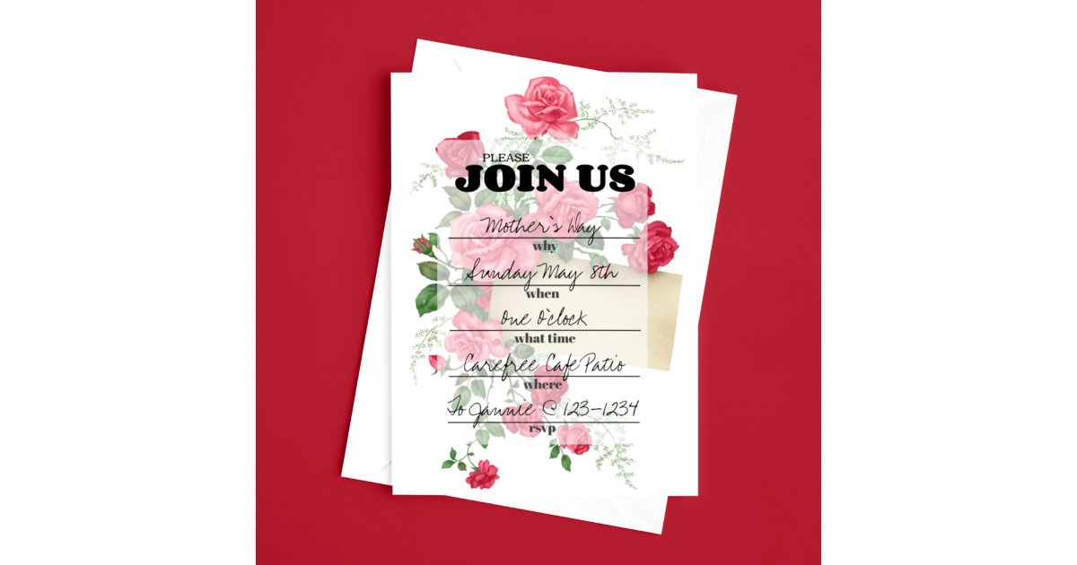 Elegant Floral Script Fill In Invitation | Zazzle