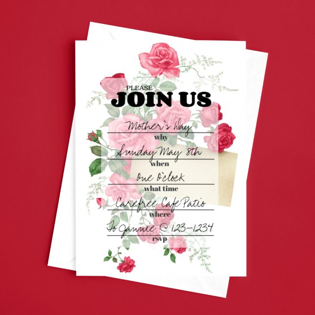 Elegant Floral Script Fill In Invitation (Creator Uploaded)
