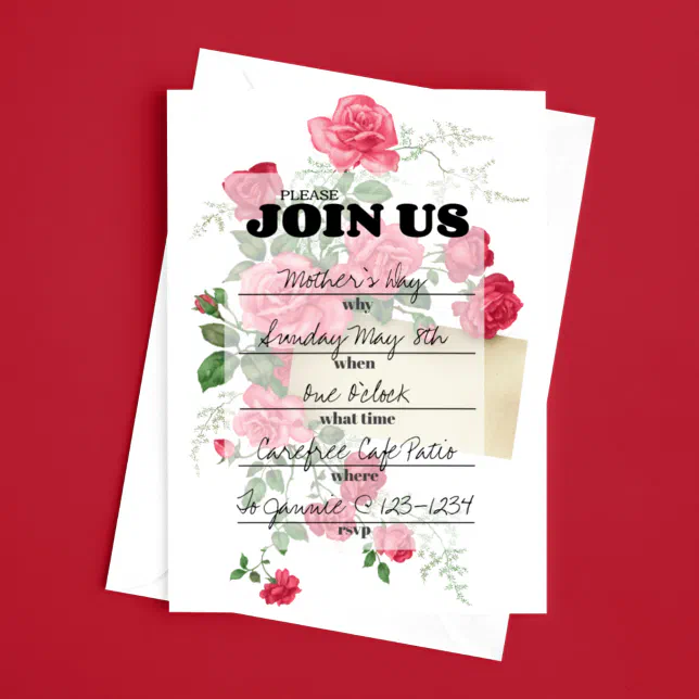 Elegant Floral Script Fill In Invitation | Zazzle